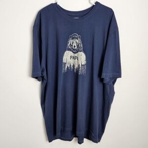 Life Is Good Crusher Tee Shirt Mens Sz XXL Papa Bear Short Sleeve‎ Blue NEW